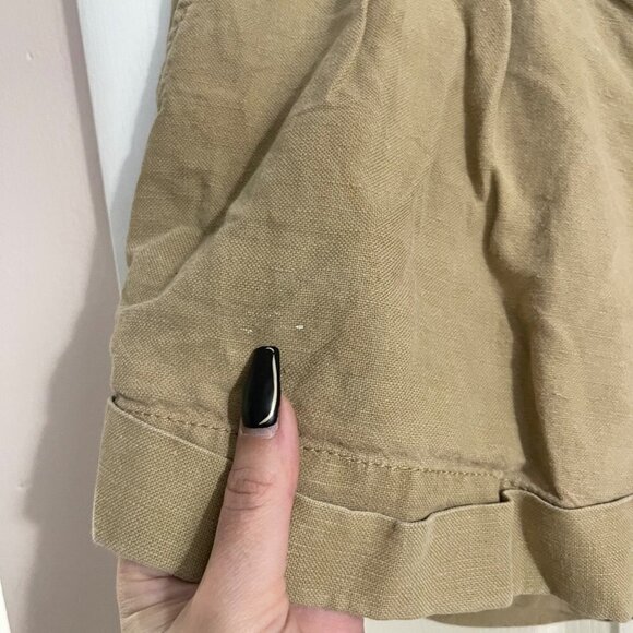 Banana Republic Womens Tan Linen Cotton Pockets Cuffed Mid Rise Shorts Size 6 - Picture 7 of 10